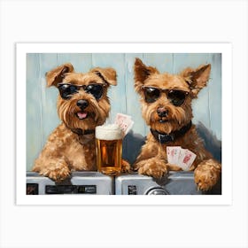 Terriers Cards And Beer 1 Art Print