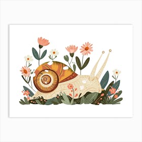 Little Floral Snail Art Print