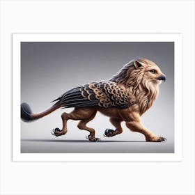 Lion-Bird Fantasy Depiction Fantasy Art Print