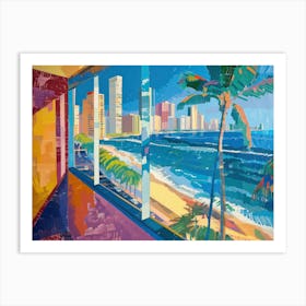 Gold Coast From The Window View Painting 4 Art Print