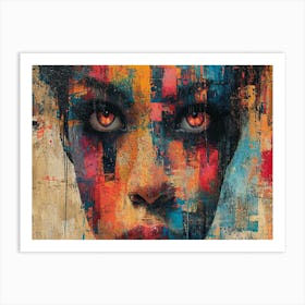 Colorful Chronicles: Abstract Narratives of History and Resilience. Woman'S Face 4 Art Print