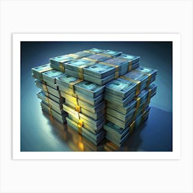 Stack Of Bundled Money Art Print