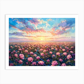 Sunset Roses Art Print