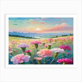 Carnations At Sunset 1 Art Print