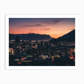 Monterrey Cityscape At Dusk Art Print