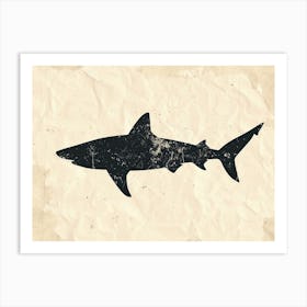 Grey Shark Silhouette 1 Art Print