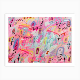 Abstract Pink City Art Print