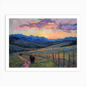 Western Sunset Landscapes Wyoming 3 Art Print