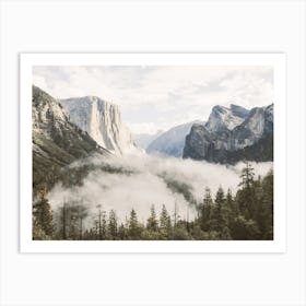 Foggy Yosemite Valley Art Print