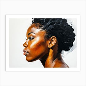 Side Profile Of Beautiful Woman Oil Painting 119 Art Print