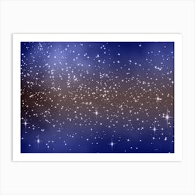 Half Blue Tone Shining Star Background Art Print