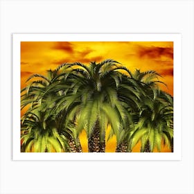 Palm Trees At Sunset 3 Art Print