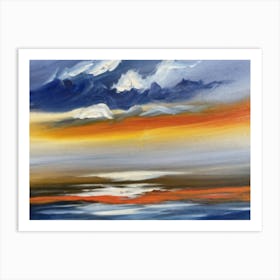 Sunset Over The Ocean 3 Art Print