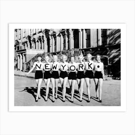 New York Chorus Girls, Black and White Vintage Photo Art Print