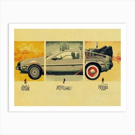 Delorean Back To The Future 1 Art Print