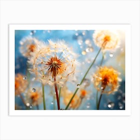 Dandelion In The Rain Art Print