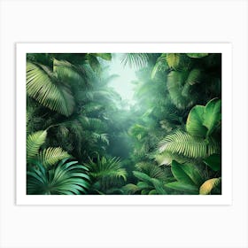 3d Tropical Wild Forest Art Print