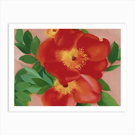 Georgia O'Keeffe - Two Austrian Copper Roses III, 1957 Art Print