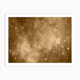 Burlywood Galaxy Space Background Art Print