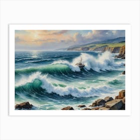 Where Waves Rule the Coast Waves Crashing Art Print