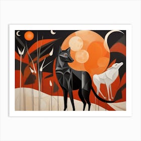 Wolf In The Moonlight 6 Art Print