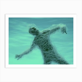 Man suspended in ethereal space Art Print