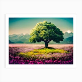 Lone Tree In A Field Art Print