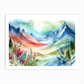 Watercolor Landscape Painting 73 Art Print