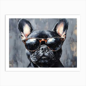 Frenchie Wearing Sunglasses 3 Art Print