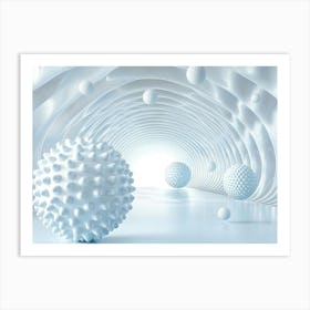 White Spheres In A Tunnel 1 Art Print