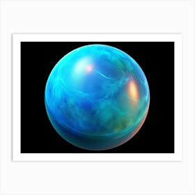 Blue Glass Sphere Art Print