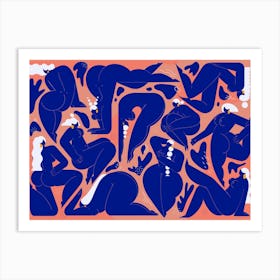 Ladies Navy & Pink Art Print