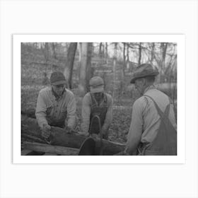 Untitled Photo, Possibly Related To Farmers Sawing Wood For Fuel In Timber Near Aledo, Illinois By Russell Lee Art Print