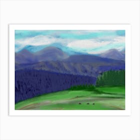 Mountain Landscape Carpathians Mountains In Spring Art Print