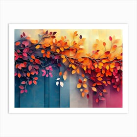 Autumn Leaves Wallpaper Art Print