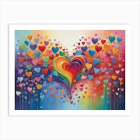 Rainbow Hearts 1 Art Print