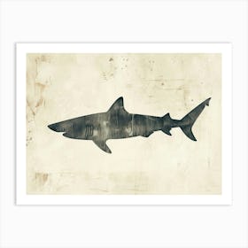 Common Thresher Shark Silhouette 2 Art Print