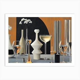 Wine Glasses And Vases Art Print