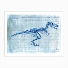 Microraptor Skeleton Hand Drawn Blueprint 1 Art Print