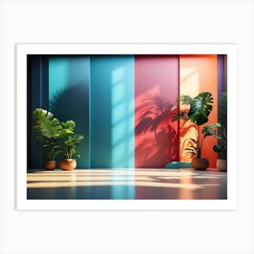 Colorful Delight Room With Plants Art Print