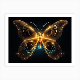 Golden Butterfly 30 Art Print