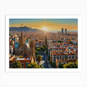 Barcelona City 3  Art Print