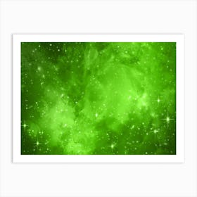 Green Shade 2 Galaxy Space Background Art Print