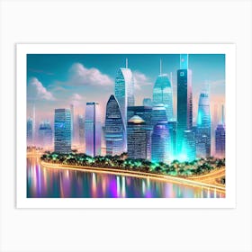 Futuristic Cityscape 50 Art Print