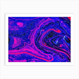 Purple And Blue Abstract Painting 3 Art Print