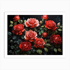 Default A Stunning Watercolor Painting Of Vibrant Red Roses An 1 (1) Art Print