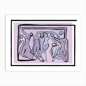 Psychedelic Nudes Lilac Art Print