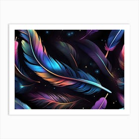 Colorful Feathers 11 Art Print