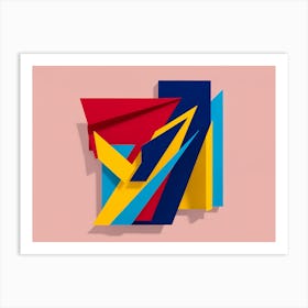 Abstract Art Geometric Symphony: A Dance of Shapes Art Print