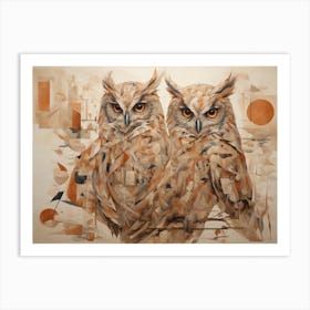 Two Owls Art Print